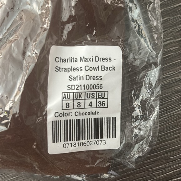 Brown mocha satin strapless Showpo dresses - Picture 8 of 9